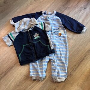 Vintage Gray and Blue Set